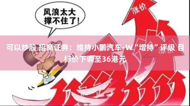 可以炒股 招商证券：维持小鹏汽车-W“增持”评级 目标价下调至36港元